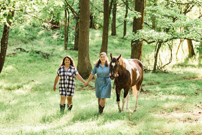 Mother Daughter with Horse